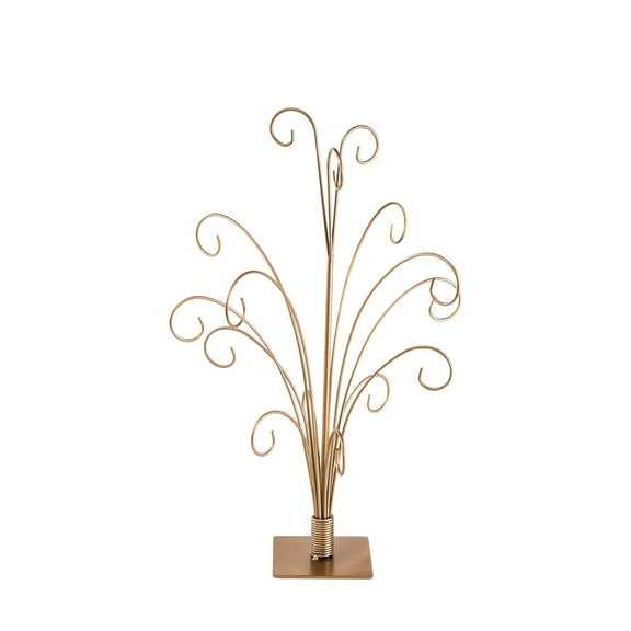 Tripar 20" Metal Ornament Display Tree 12-Arm with 15 Hooks - Gold