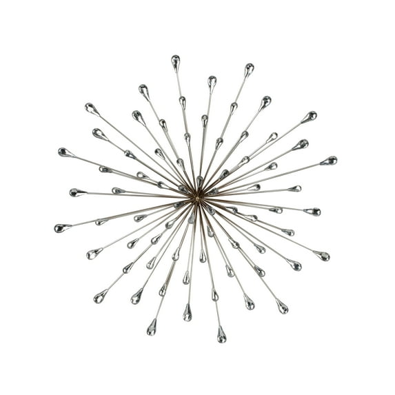 Tripar 28" Starburst Metal Wall Hanging- Silver Acrylic - Large