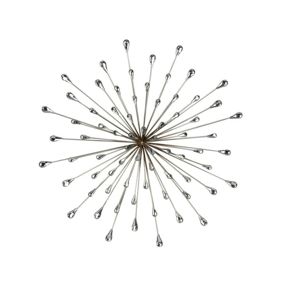 Tripar 28" Starburst Metal Wall Hanging- Silver Acrylic - Large