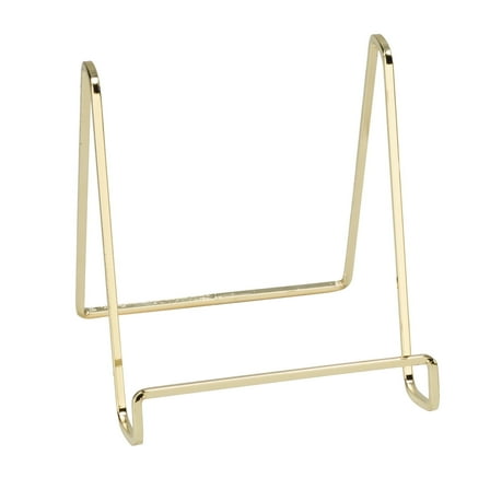 Tripar 6" Brass Plated Square Wire Display Stand for Plates, Artwork, Framed Photographs