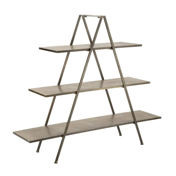 Tripar 63" Brown Burnished Finish Three Tier A-Frame Display Shelf