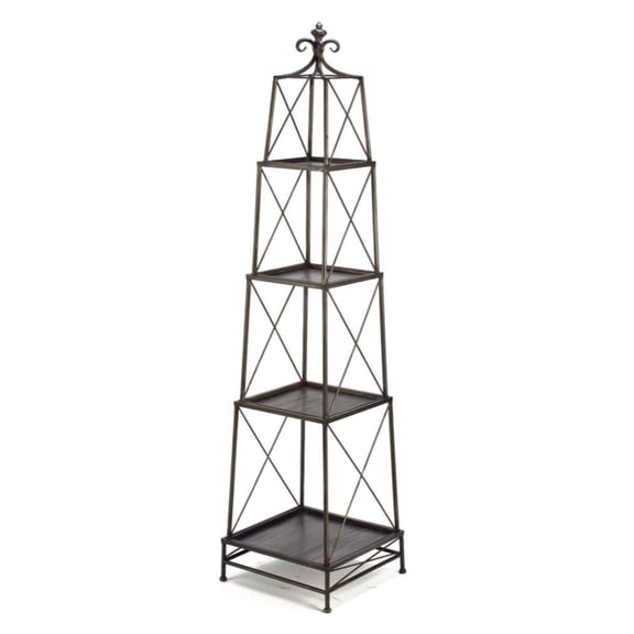 Tripar  65.5" Gunmetal Black Stackable 4-Tier Obelisk Stand