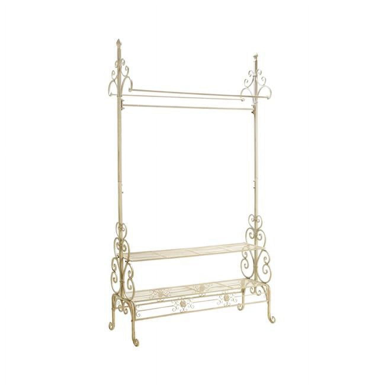 Tripar 71.5 in. Metal Garment Rack with Shelves, Cream