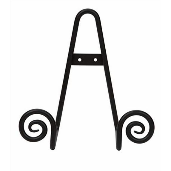 Tripar Charcoal Metal Scroll Rack Display Stand Easel for Large Deep Bowls, Platters, Cookbooks, Pictures and Deep Dishes