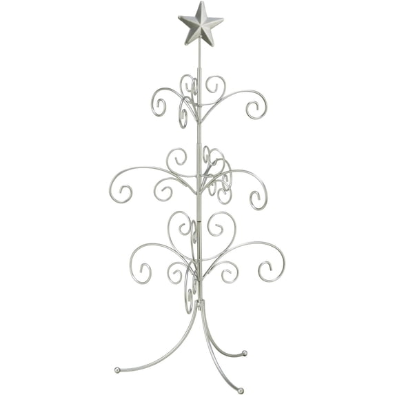 Tripar Decorative Tree Ornament & Jewelry Display, Silver Finish (22-Inch Height) - Decorative Metal Wire Stand - 3 Tiers of Branches, Perfect for Wrought Iron Trees