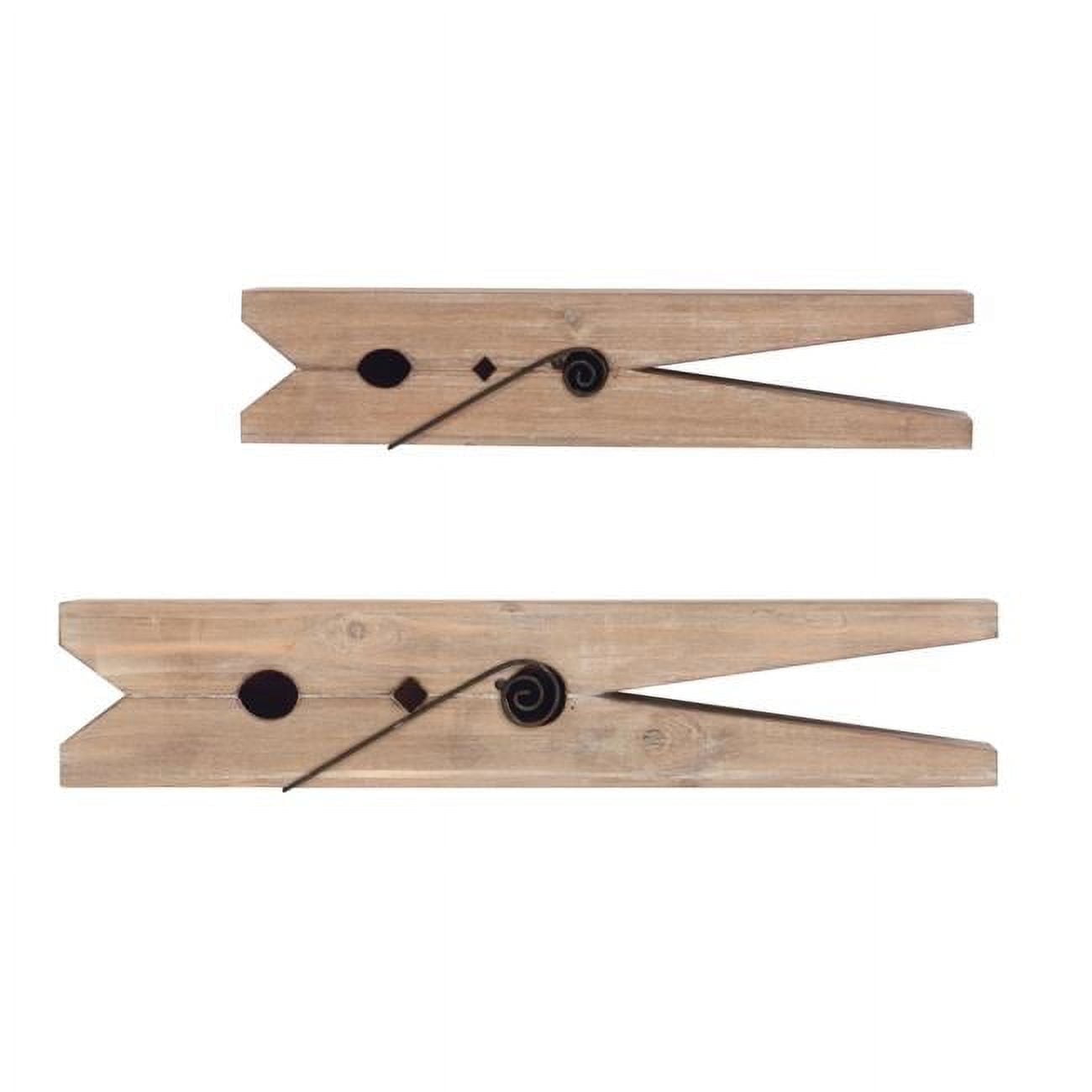 Tripar Decorative Wood Clothespin Shelves, Tan - Horizontal - Set of 2