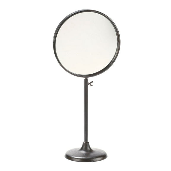 Tripar Industrial Adjustable Round Mirror Stand, Dark Brown