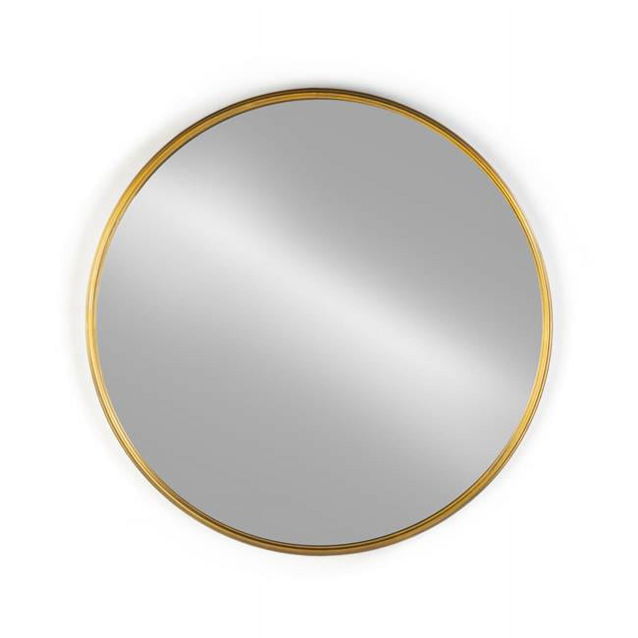 26" Round Gold Metal Framed Decorative Wall Mirror