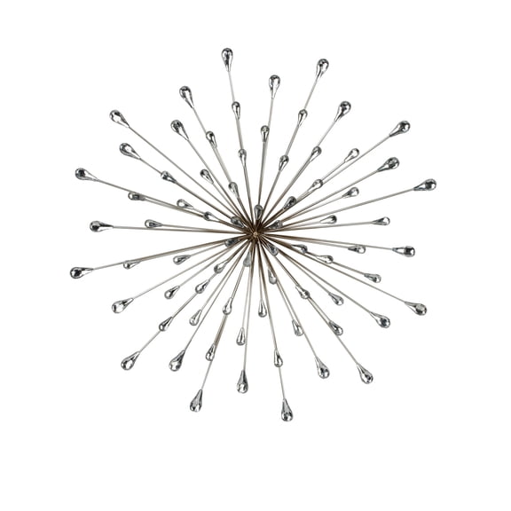 Tripar International White Large Starburst Wall Art with Clear Beads 28" x 2"