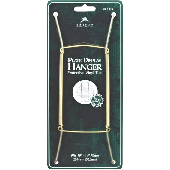 Tripar Intl Inc Plate Hanger Clear Plastic Coated Adjustable - Fits 10-14 In - Pack of 1