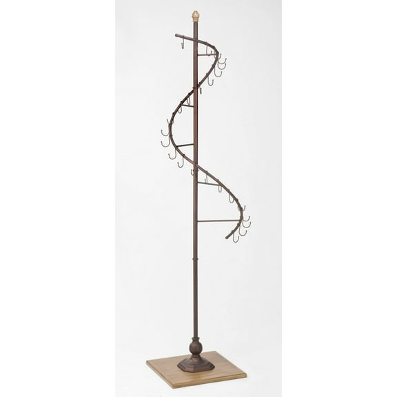 Tripar Purse Display Tree with Wood Base - Bronze Hooks