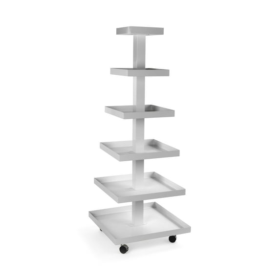 Tripar Square 6 Tier Metal Floor Display - White