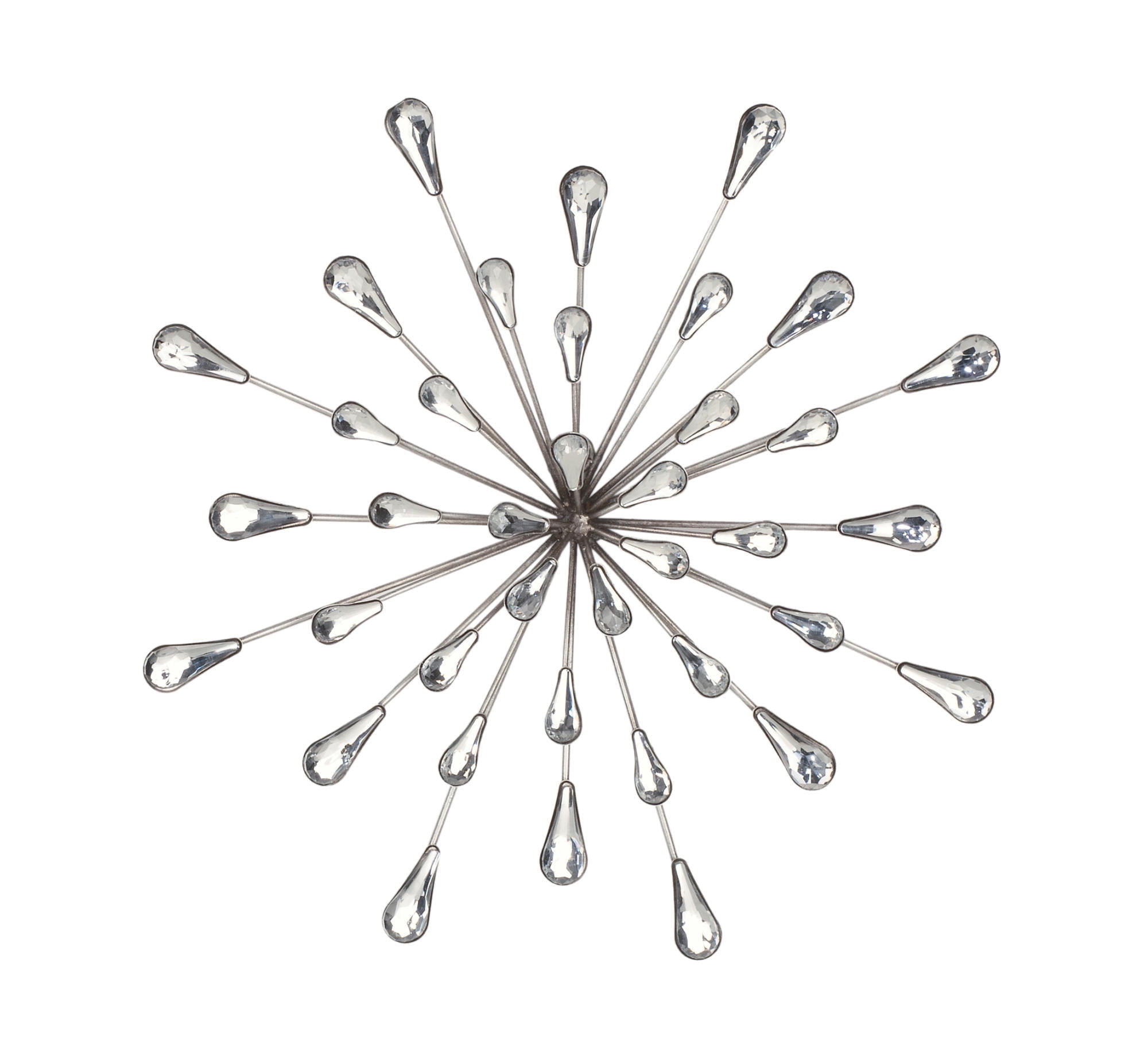 Medium Silver Metal and Acrylic Starburst Wall Sculpture