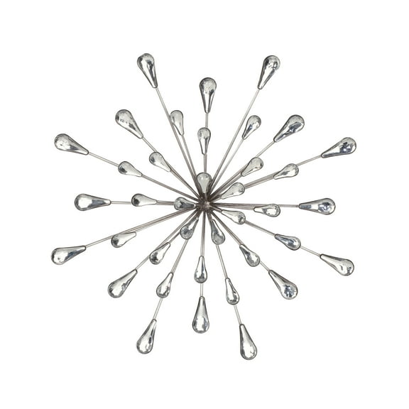 Tripar Starburst Metal Wall Hanging - Silver Acrylic - Medium