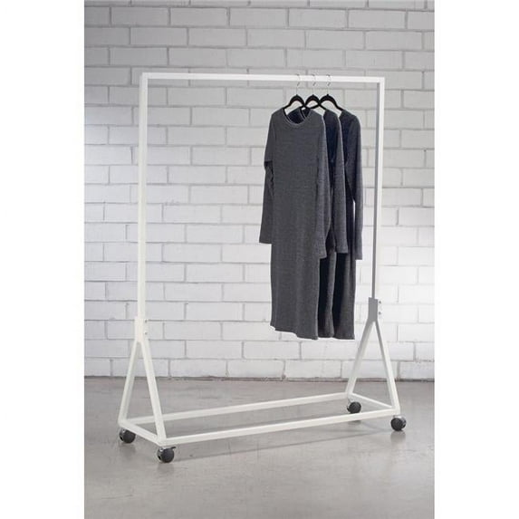 Tripar Triangle Base Metal Garment Floor Rack - White