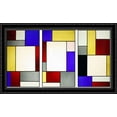 thumbnail image 1 of Tripartite stained glass window 40x24 Large Black Ornate Wood Framed Canvas Art by Theo van Doesburg, 1 of 2