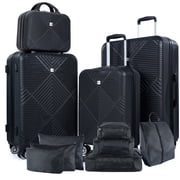 Tripcomp 11 Piece Hardshell Luggage Set, 20/24/28 Inch Carry On Spinner Suitcase with Packing Cubes Toiletry Bag, Lightweight Durable Travel Suitcase Smooth Rol