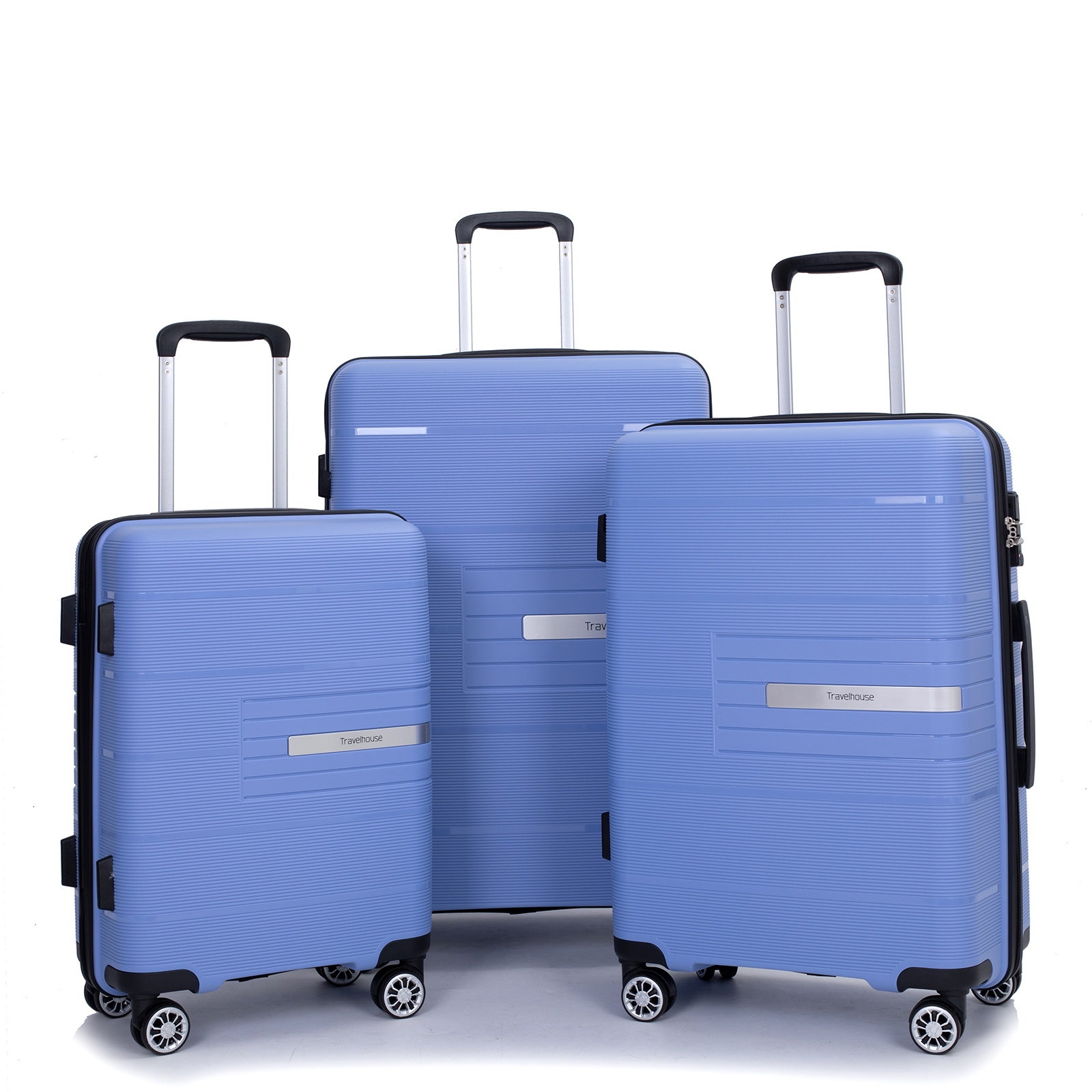 Tripcomp 3 Piece Luggage Sets, Hard shell Carry On Luggage, PP case ...