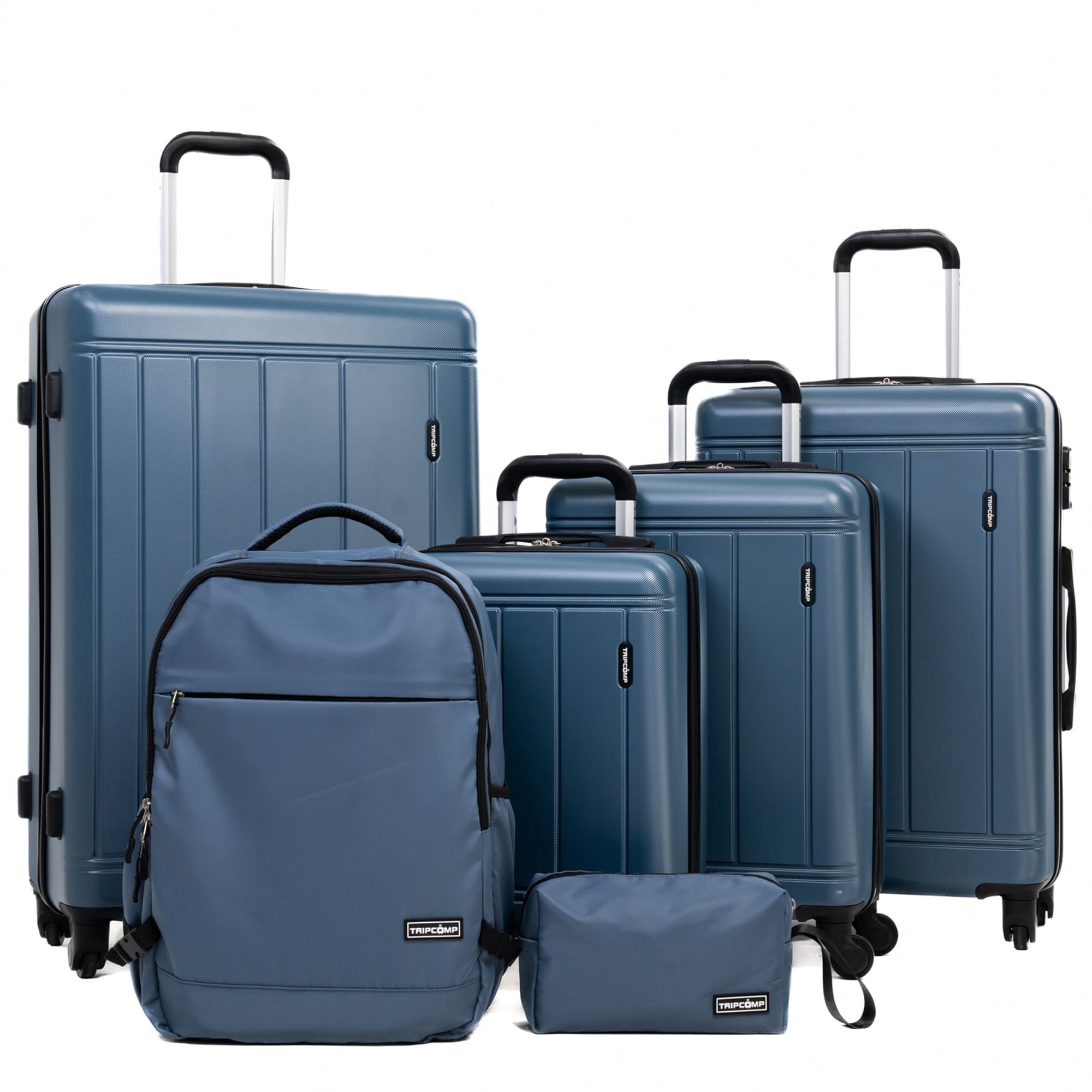 Tripcomp 6 Piece Hardside Luggage Sets Spinner Wheels with TSA