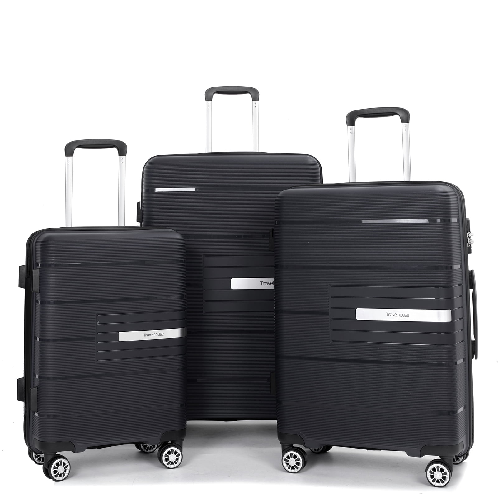 Tripcomp 3 Piece Luggage Sets, Hardside Carry On Luggage, PP case with ...