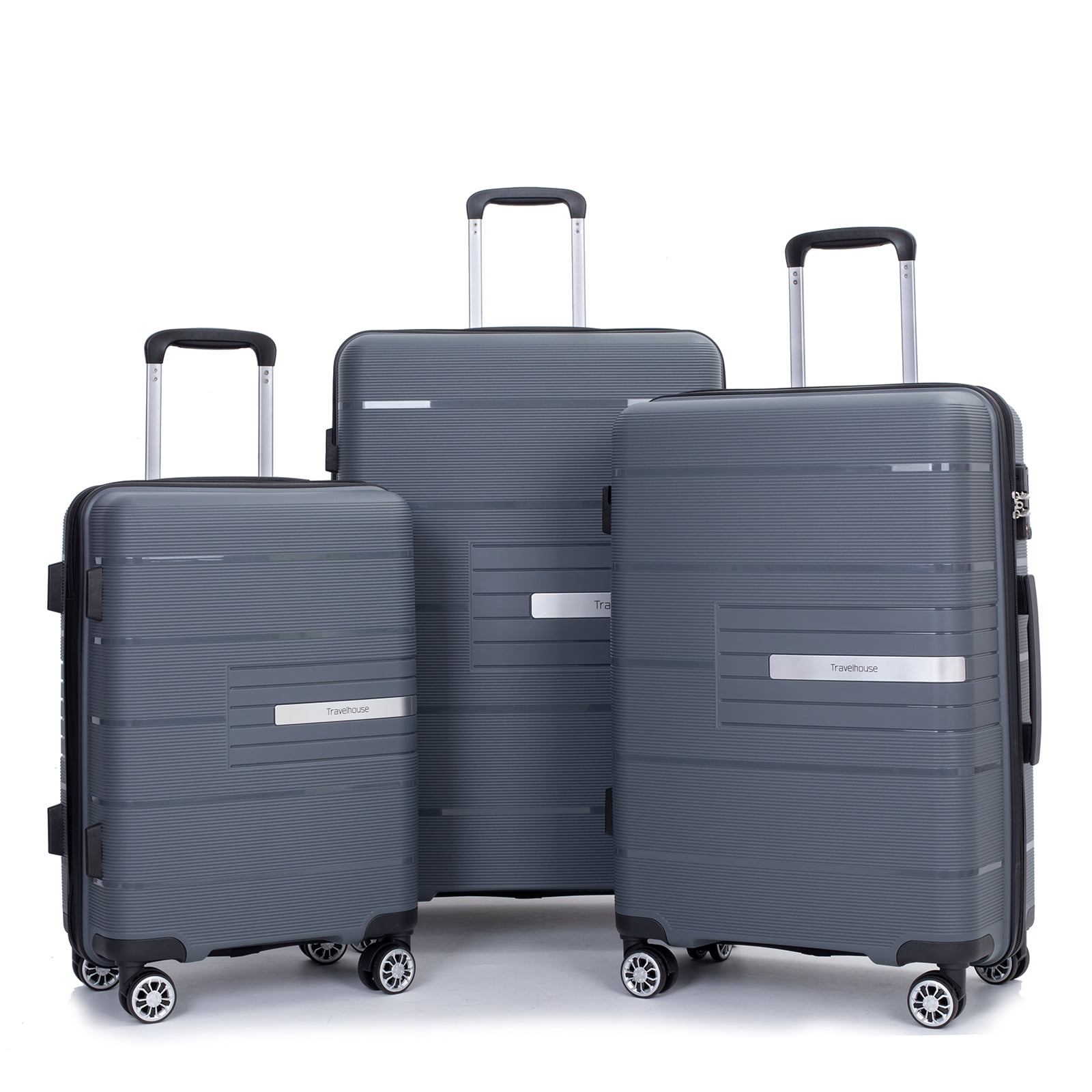 Tripcomp 3Piece Rolling Hardshell Luggage Set with Spinner Wheels, TSA Lock, Durable 20”, 24”, 28” P(图1)
