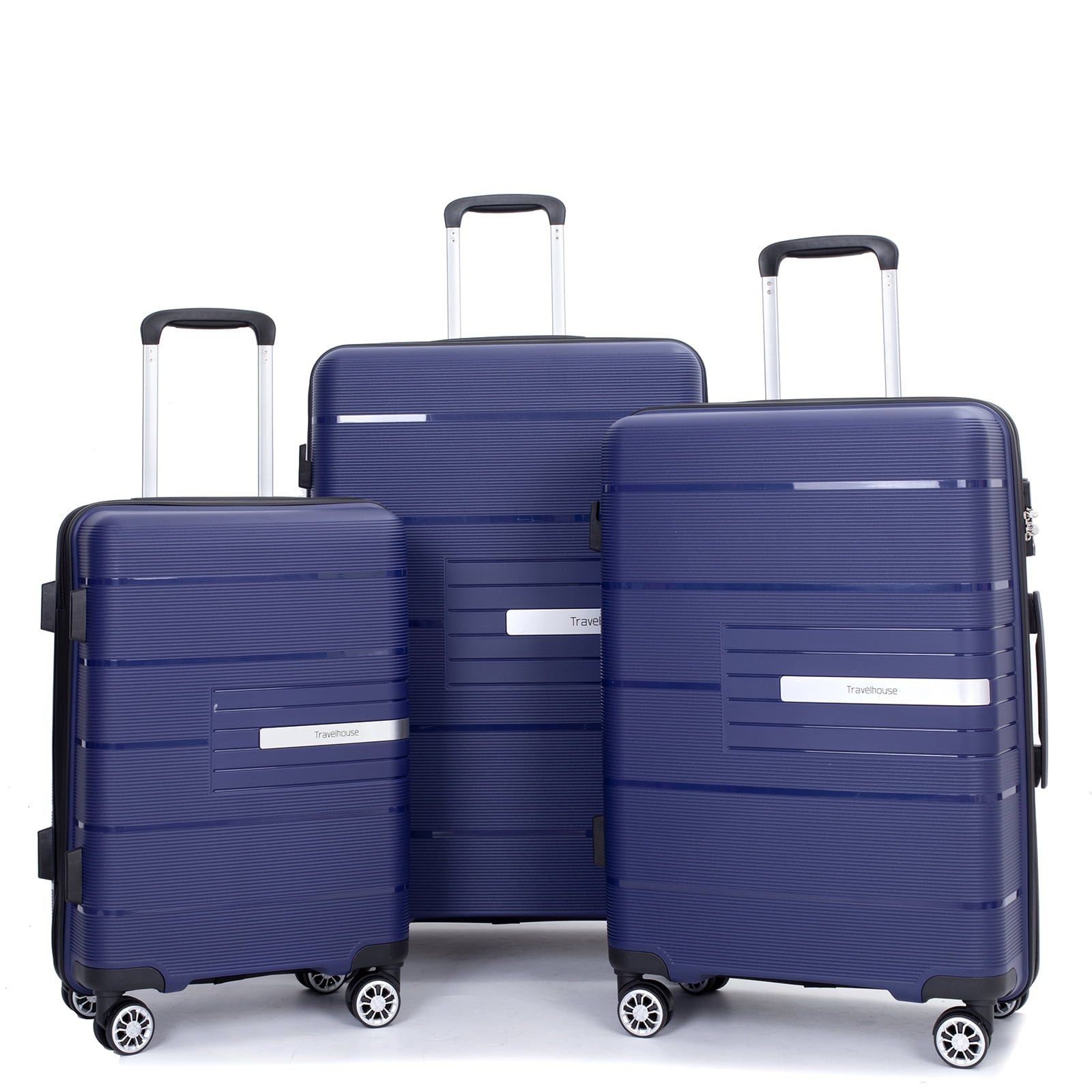 Free Shipping! Tripcomp 3 Piece Luggage Sets, Hardside Carry On Luggage, PP case with Two Hooks, Spi(图1)