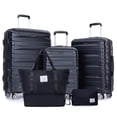 thumbnail image 1 of Tripcomp 5-Piece Hardside Luggage Set with Duffel Bag & Spinner Wheels, 20/24/28 Inch Lightweight ABS Suitcases with TSA Lock,Black, 1 of 13