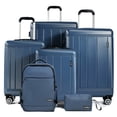 thumbnail image 1 of Tripcomp 6 Piece Hardside Spinner Luggage Set, 16/20/24/28 Inch Carry On & Checked Suitcase with TSA Lock, Lightweight Travel Luggage Combo with Backpack & Storage Bag,Blue, 1 of 15