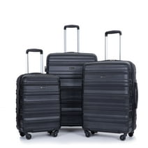 Tripcomp Hardside Luggage Set 3-Piece Set (21/25/29) Lightweight Suitcase 4-Wheeled Suitcase Set (Black)