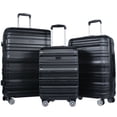 thumbnail image 1 of Tripcomp Hardside Luggage Set 3-Piece Set (21/25/29) Lightweight Suitcase 4-Wheeled Suitcase Set (Black), 1 of 12