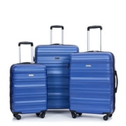 Tripcomp Hardside Luggage Set 3-Piece Set(21/25/29) Lightweight Suitcase 4-Wheeled Suitcase Set(Blue)