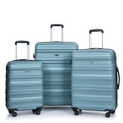 Tripcomp Hardside Luggage Set 3-Piece Set (21/25/29) Lightweight Suitcase 4-Wheeled Suitcase Set(Green)