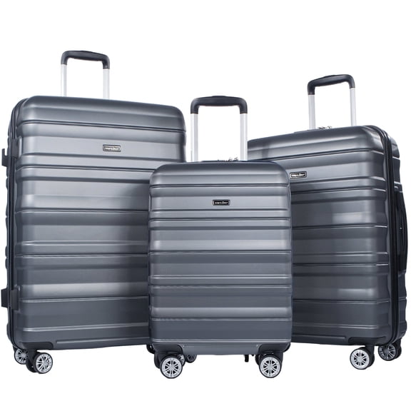 Tripcomp Hardside Luggage Set 3-Piece Set(21/25/29) Lightweight Suitcase 4-Wheeled Suitcase Set(Grey)