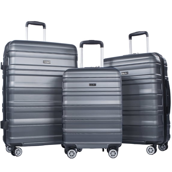Tripcomp Hardside Luggage Set 3-Piece Set(21/25/29) Lightweight Suitcase 4-Wheeled Suitcase Set(Grey)