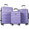 thumbnail image 1 of Tripcomp Hardside Luggage Set 3-Piece Set (21/25/29) Lightweight Suitcase 4-Wheeled Suitcase Set(Purple), 1 of 12