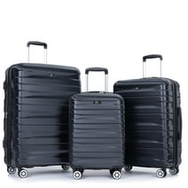 Tripcomp Hardside Luggage Set,Carry-on,Lightweight Suitcase Set of 3Piece with Spinner Wheels,TSA Lock,20inch/24inch/28inch(Black)