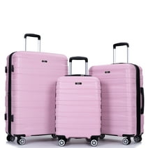 Tripcomp Hardside Luggage Set,Carry-on,Lightweight Suitcase Set of 3Piece with Spinner Wheels,TSA Lock,20inch/24inch/28inch(Pink)