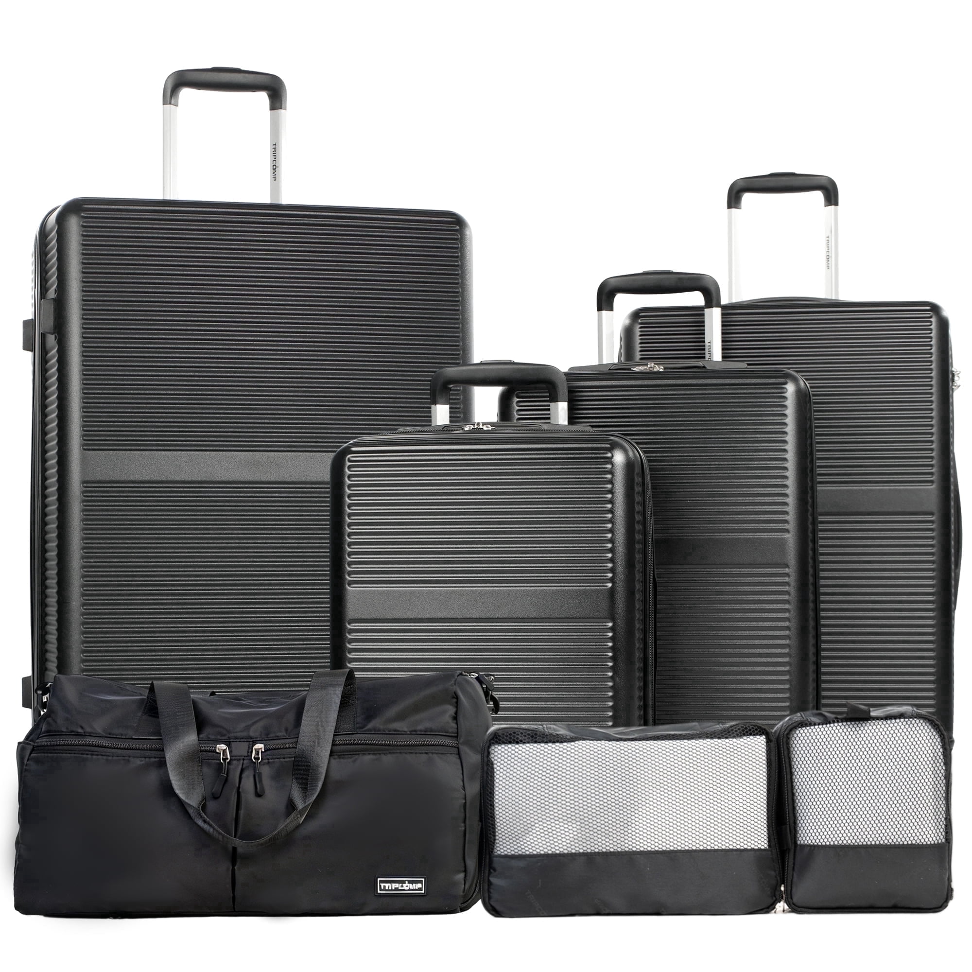 Tripcomp 7 Piece Hardside Luggage Set Lightweight Suitcase with