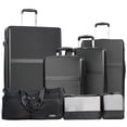 thumbnail image 1 of Tripcomp 4-Piece Luggage Set with Duffel Bag | 16" 20" 24" 28" Hardside Spinner Suitcases & 19" Travel Bag | Lightweight TSA Lock, 8 Spinner Wheels (Black), 1 of 11