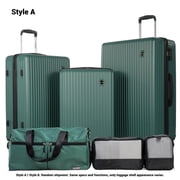 Tripcomp 6-Piece Lightweight Hardshell Luggage Set, 20 24 28 Inch Spinner Suitcases with Travel Bag,Retro green