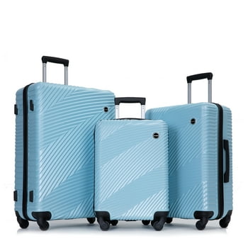 Tripcomp Luggage 3 Piece Set,Suitcase Set with Spinner Wheels Hardside Lightweight Luggage Set 20in24in28in.(Aqua Blue)