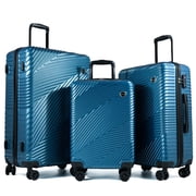 Tripcomp Luggage 3 Piece Set,Suitcase with Spinner Wheels Hardside Lightweight Luggage 20in24in28in.Blue
