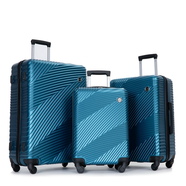 Tripcomp Luggage 3 Piece Set,Suitcase Set with Spinner Wheels Hardside Lightweight Luggage Set 20in24in28in.(Blue)