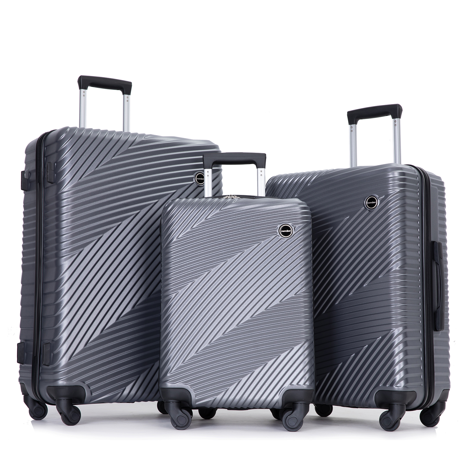 Tripcomp Luggage 3 Piece Set,Suitcase Set with Spinner Wheels Hardside Lightweight Luggage Set 20in24in28in.(Dark Grey) - image 1 of 7