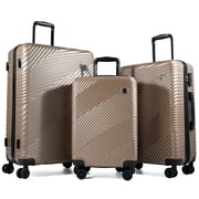 Tripcomp Luggage 3 Piece Set,Suitcase with Spinner Wheels Hardside Lightweight Luggage 20in24in28in.Golden