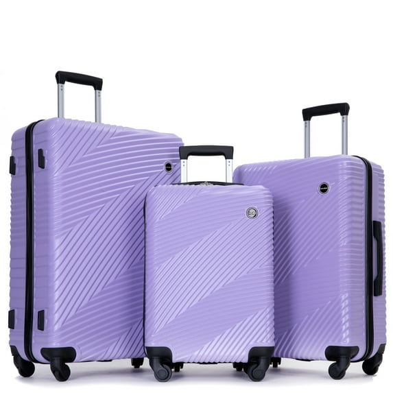 Tripcomp Luggage 3 Piece Set,Suitcase Set with Spinner Wheels Hardside Lightweight Luggage 20in24in28in.(Light Purple)