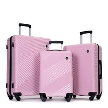 Tripcomp Luggage 3 Piece Set,Suitcase Set with Spinner Wheels Hardside Lightweight Luggage Set 20in24in28in.(Pink)
