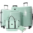 thumbnail image 1 of Tripcomp 6 Piece Hardside Luggage Set, 20/24/28 Inch Spinner Suitcase with TSA Lock, Lightweight Travel Case Includes Duffel Bag & Packing Cubes,Green, 1 of 13