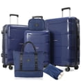 thumbnail image 1 of Tripcomp 6 Piece Hardside Luggage Set, 20/24/28 Inch Spinner Suitcase with TSA Lock, Lightweight Travel Case Includes Duffel Bag & Packing Cubes,Blue, 1 of 13