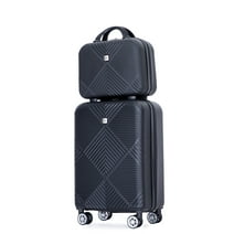Tripcomp Luggage Sets 2 Piece Suitcase Set (14/20/)Hardside Suitcase with Spinner Wheels Lightweight Carry On Luggage(Black)